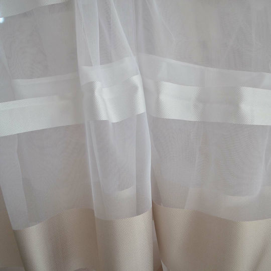 Saray Home Κουρτίνα με Τρέσα Λευκή 280x300εκ.