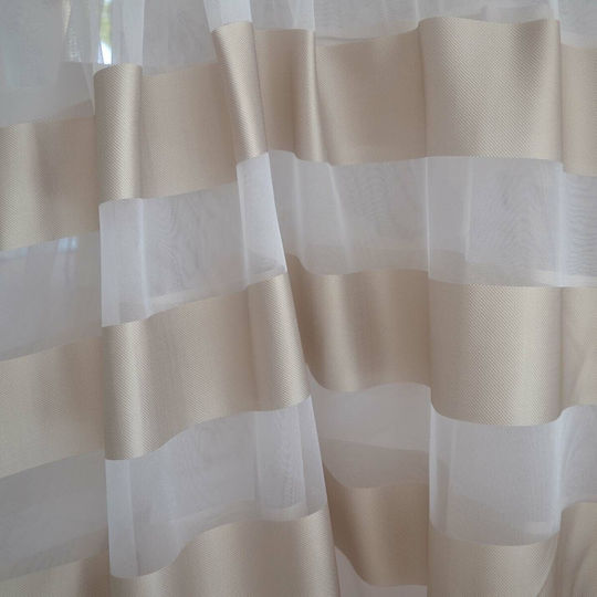 Saray Home Κουρτίνα με Τρέσα Λευκή 280x300εκ.
