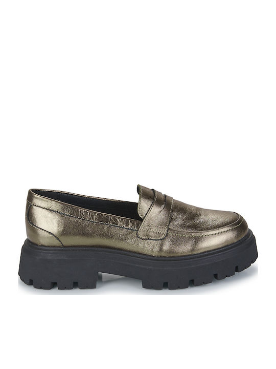 Damen Mokassins in Gold Farbe