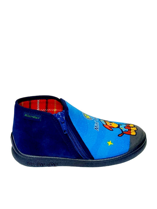 Kinderhausschuhe Stiefel Blau