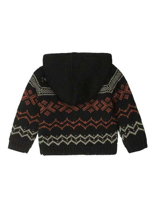 Dirkje Boys Knitted Hooded Cardigan Gray