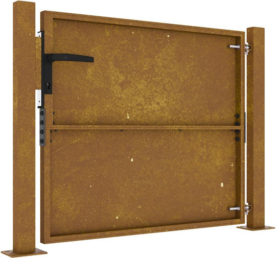 vidaXL Metal Fence Gate in Brown Color 1.05m x 80cm