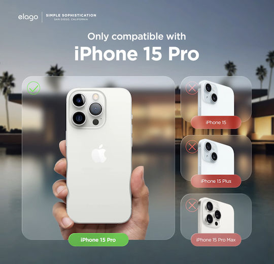 Elago Premium Liquid Back Cover Silicone 1.7mm Burgundy (iPhone 15 Pro)