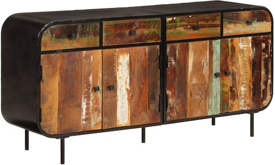 Μπουφές από Μασίφ Ξύλο & Μέταλλο Καφέ 140x35x70cm