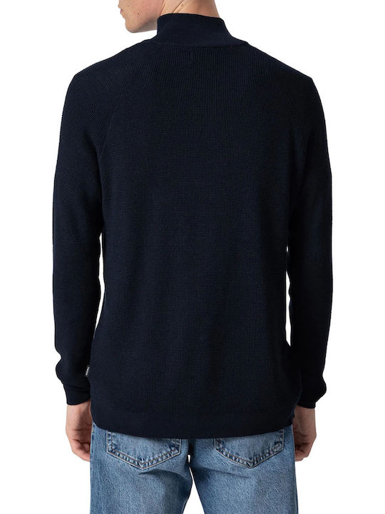 Tiffosi Men's Long Sleeve Sweater with Zipper Blue