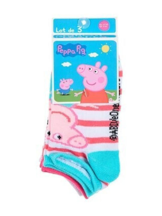 Peppa Pig Girls 3 Pack Ankle Socks Multicolour