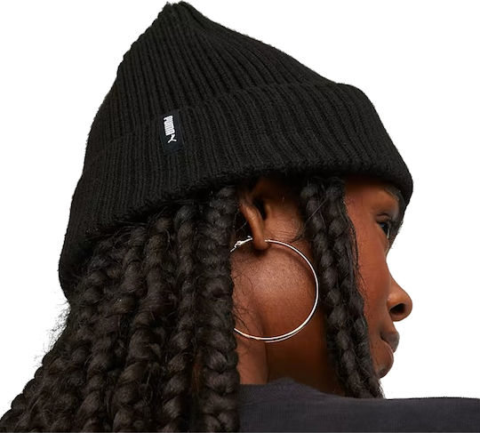 Beanie Unisex Σκούφος Πλεκτός σε Μαύρο χρώμα