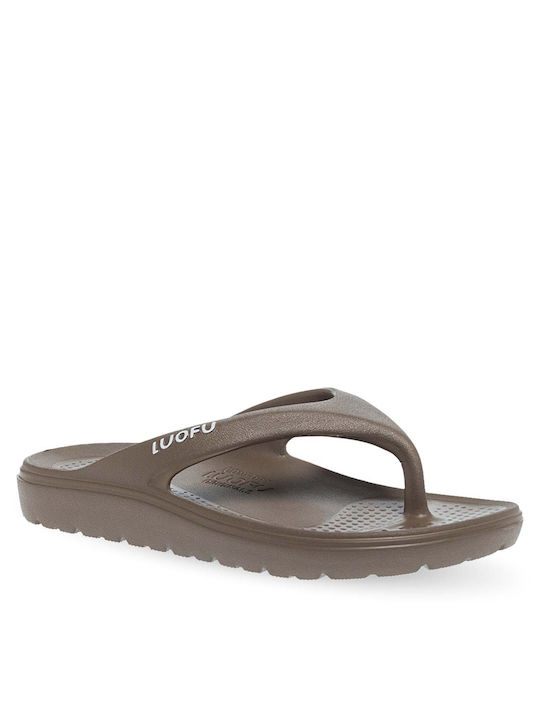 Luofu Men's Flip Flops Brown