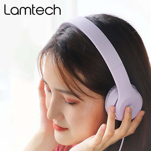 Lamtech Extra Bass Stereo Ενσύρματα On Ear Ακουστικά Μωβ