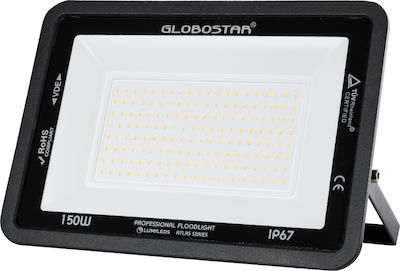 GloboStar Atlas Στεγανός Προβολέας LED 150W Θερμό Λευκό 2700K IP67