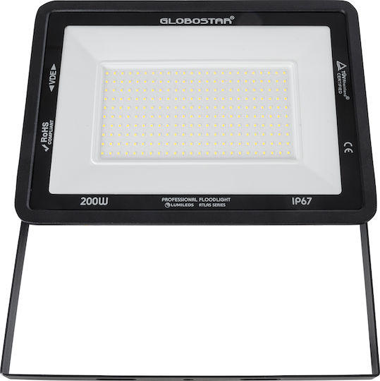 GloboStar Atlas Waterproof LED Floodlight 200W Natural White 4500K IP67