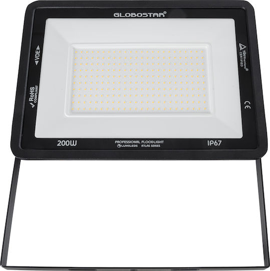 GloboStar Atlas Waterproof LED Floodlight 200W Warm White 2700K IP67