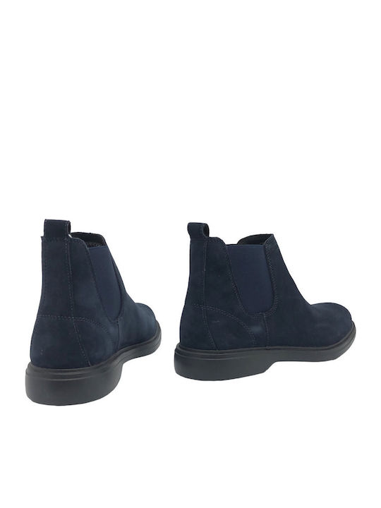 U Ottavio Leder Marineblau Chelsea Stiefeletten Wasserdicht