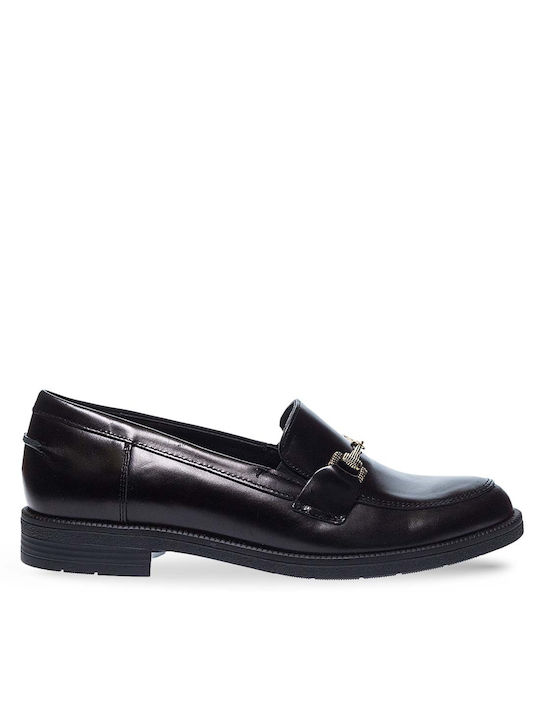 Parex Leather Women's Moccasins in Black Color