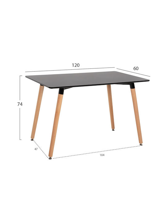 Minimal Masă Bucătărie Lemnoasă Negru 104x47x74buc