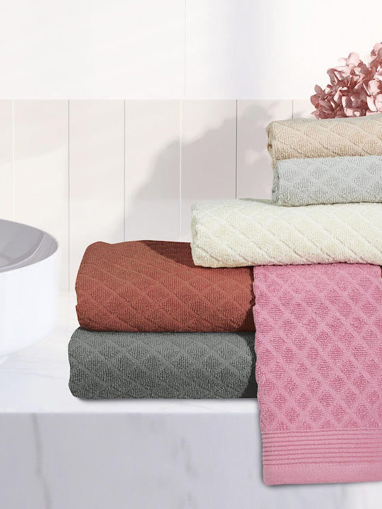 Das Home Σετ Πετσέτες Μπάνιου 3τμχ Best 0684 Ιβουάρ Βάρους 480gr/m²