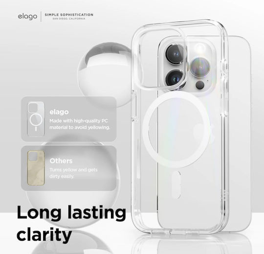 Elago Magsafe Hybrid Clear Back Cover Σιλικόνης 1.2mm Διάφανο (iPhone 15 Pro)