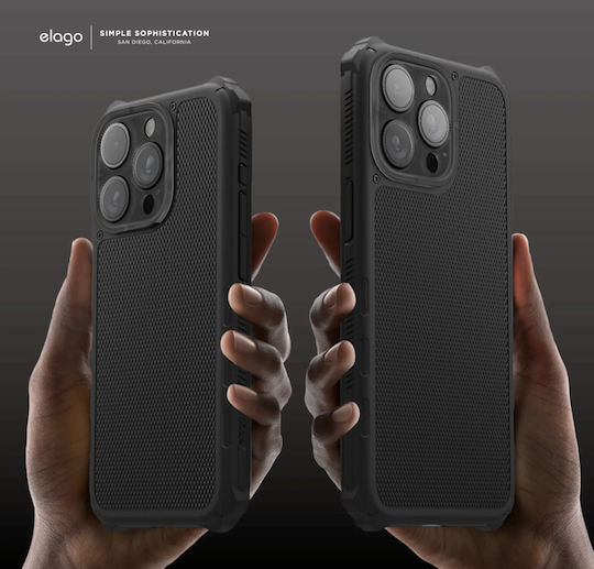 Elago Magsafe Armor Back Cover Silicone / Plastic 1.8mm Black (iPhone 15 Pro)