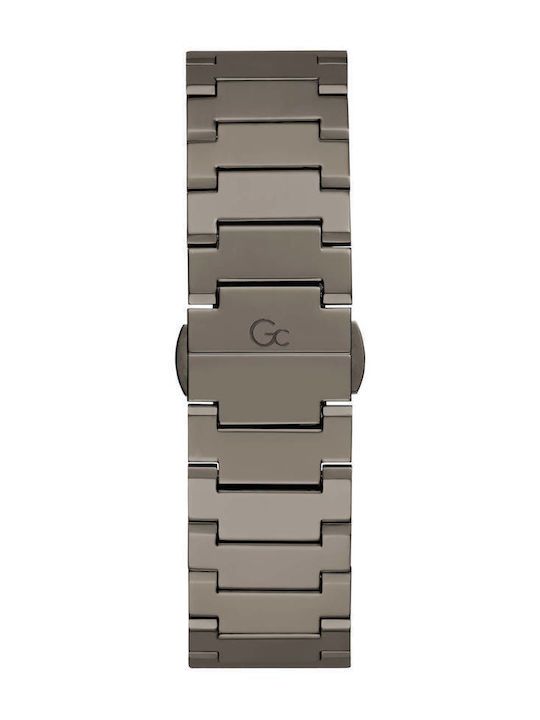 GC Watches Ανδρικό Ρολόι 44mm Χρονογράφος Μπαταρίας με Γκρι Μεταλλικό Μπρασελέ
