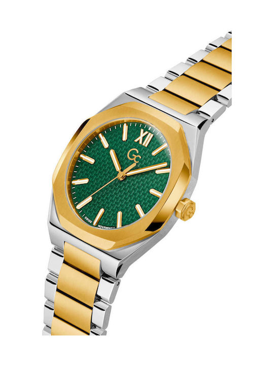 GC Watches Herrenuhr 42mm Batterie mit Silbernem rostfreiem Stahlarmband