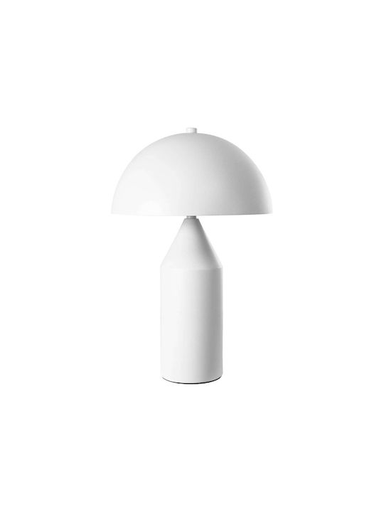 GloboStar Metal Table Lamp for Socket E27 with White Shade and Base