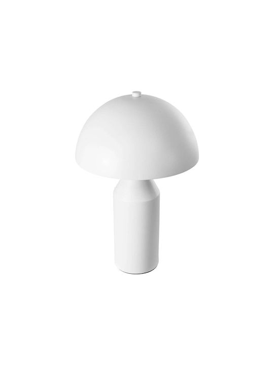 GloboStar Metal Table Lamp for Socket E27 with White Shade and Base