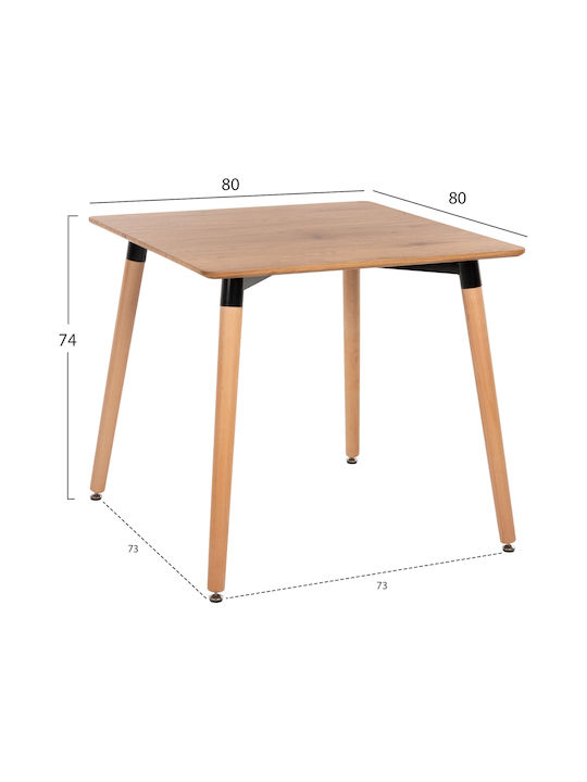 Minimal Square Table Kitchen Wooden 73x73x74cm