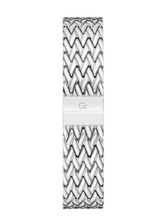 GC Watches Γυναικείο Ρολόι 36mm Μπαταρίας με Ασημί Μεταλλικό Μπρασελέ