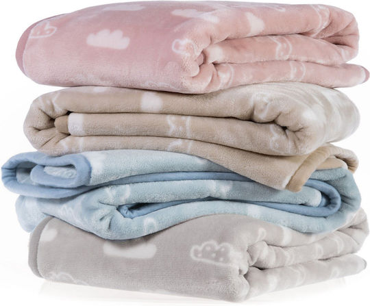 Nef-Nef Homeware Pătură Pătuț Clouds Catifea Bej Beige 100x140cm