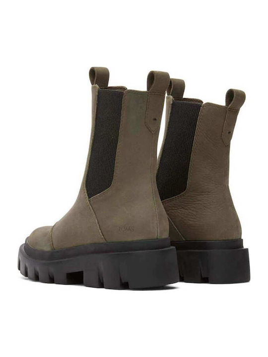 Rowan Boot Δερμάτινα Γυναικεία Μποτάκια Χακί