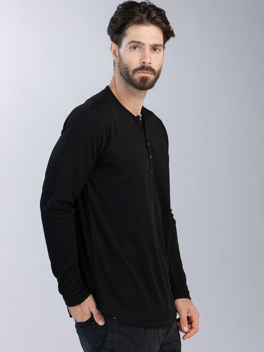 Restart Men's Blouse with Buttons Black