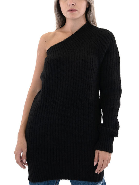 Tailor Made Knitwear Women's Sweater One Shoulder Black