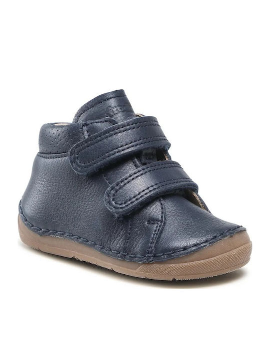 Ghete Copii din Piele cu Velcro Albastru