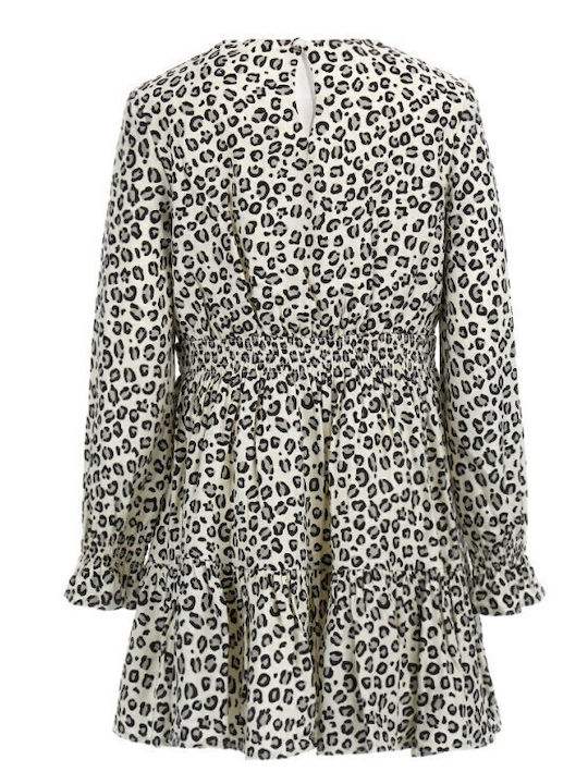 Παιδικό Φόρεμα Μακρυμάνικο Animal Print Μπεζ