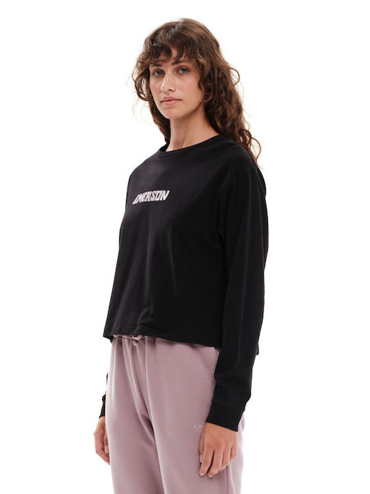 Emerson Damen Sportliches Bluse Langärmelig Schwarz