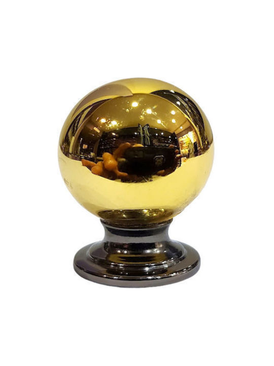 Eurofer Knob Furniture made of Metallic GOLD-BLACK 11378-000-BRZ2 1pcs