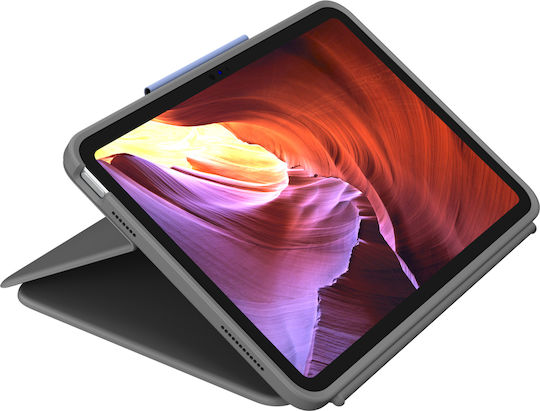 Logitech Rugged Folio Flip Cover με Πληκτρολόγιο στα Αγγλικά UK Graphite (iPad (10th generation))