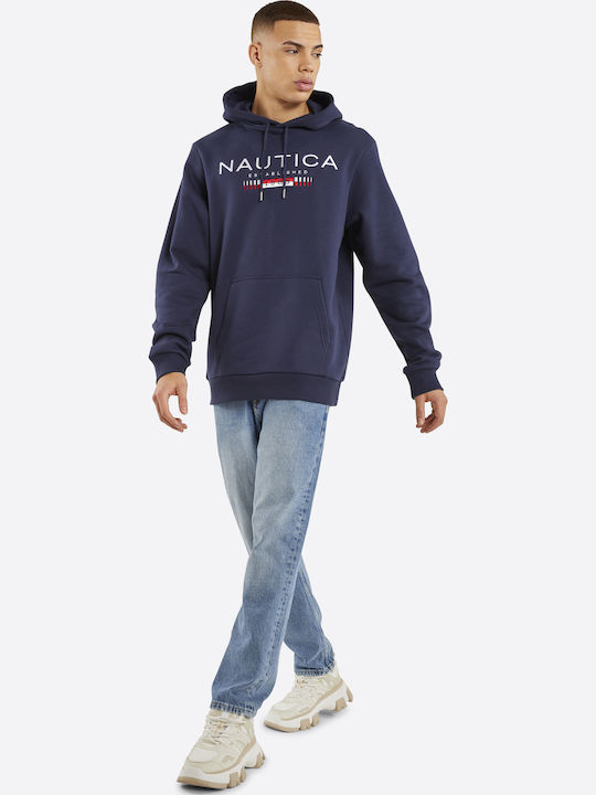 Φούτερ με Κουκούλα Navy Μπλε