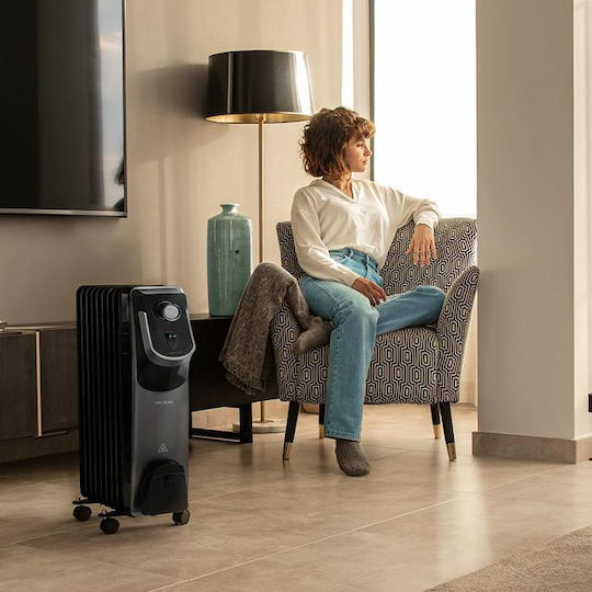 Cecotec Readywarm 9000 Space 360º Black Καλοριφέρ Λαδιού με 9 φέτες 2000W