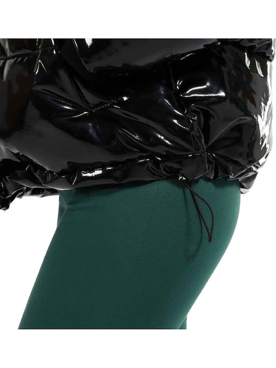 Women's Short Puffer Jacket for Winter Black