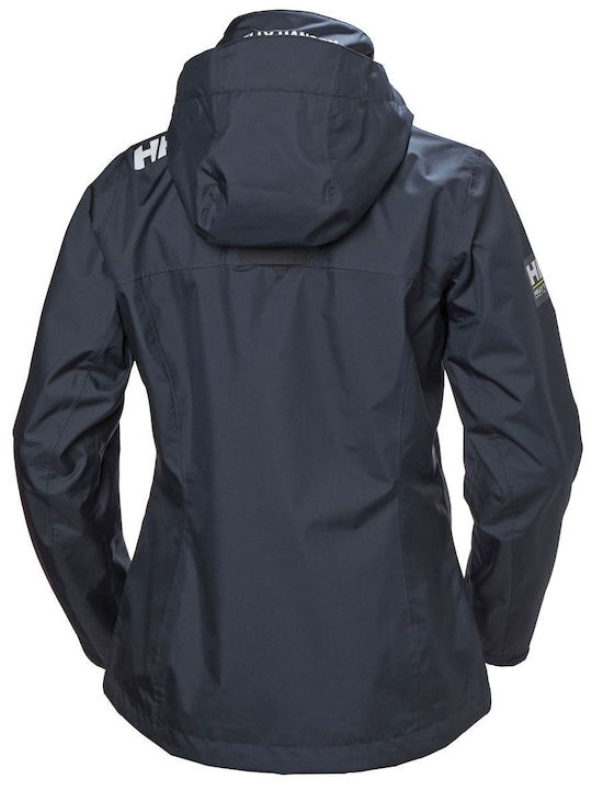 Lang Damen Puffer Jacke für Winter Marineblau
