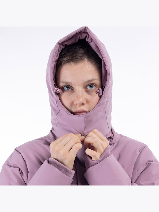 Scurtă Jachetă de femei Puffer pentru iarnă Roz