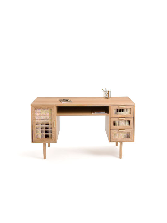 Schreibtisch Holz Oaks Ratan 140x60x77.5cm