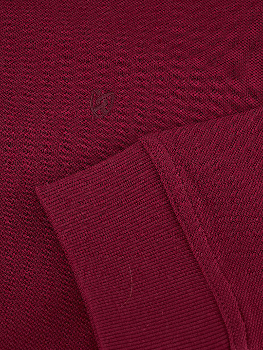 Polo Langarmbluse Burgundisch