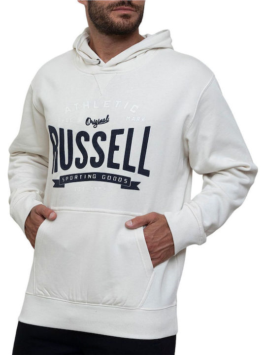 Russell Athletic Φούτερ Λευκό με Κουκούλα