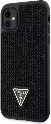 Guess Rhinestones Triangle Metallic Back Cover Durable Black (iPhone 11)