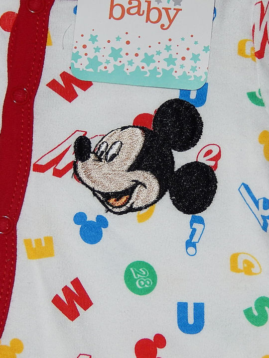 Disney Mickey Бебешко Боди Дълъг ръкав Червен