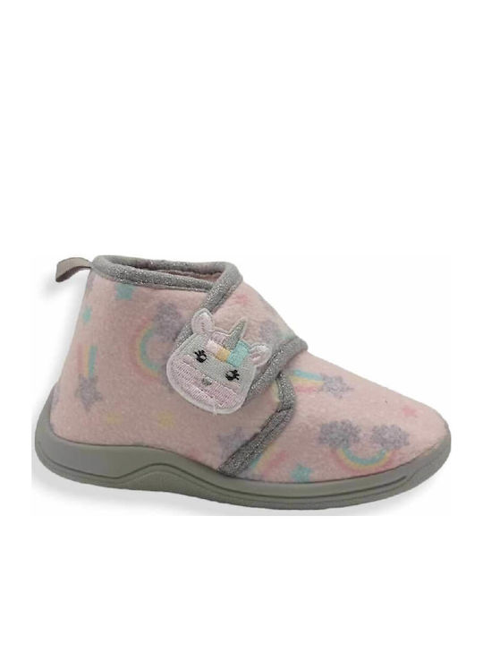 Kids Slippers Boots Beige Rainbow