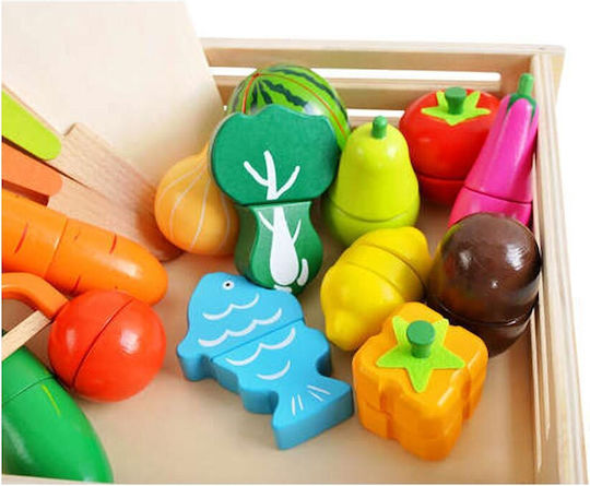 Fruit and Vegetable Wooden Toy for Ages 3+ 34 Pieces