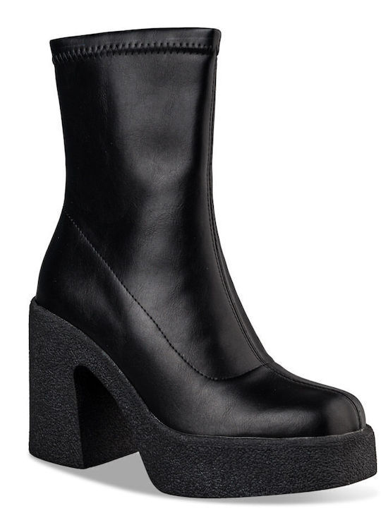 Women's Ankle Boots with High Heel Black